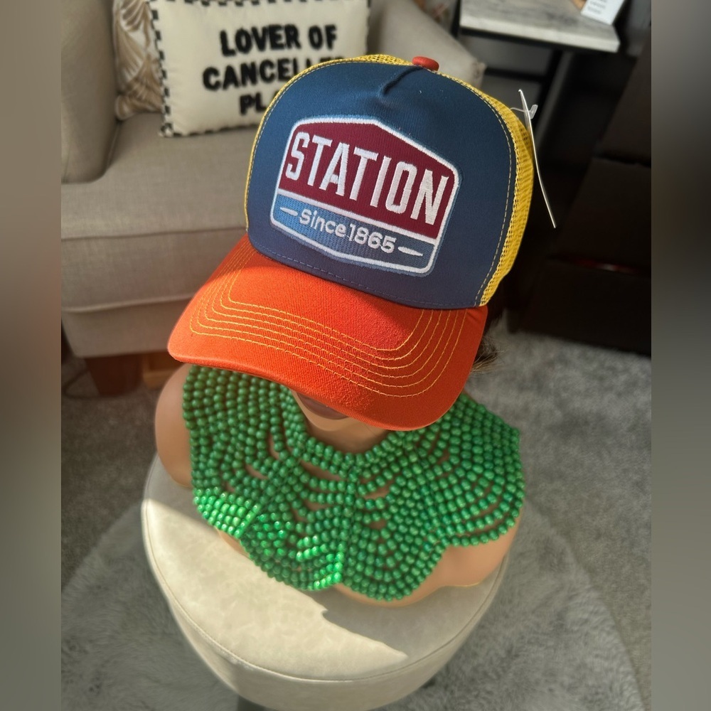 ✨NEW Trucker Vintage Style patch Blue and Yellow Cap Hat - Picture 8 of 8